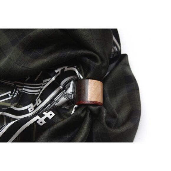 Wood Scarf Ring logo Christmas Gift Ring‎ - Picture 9 of 11